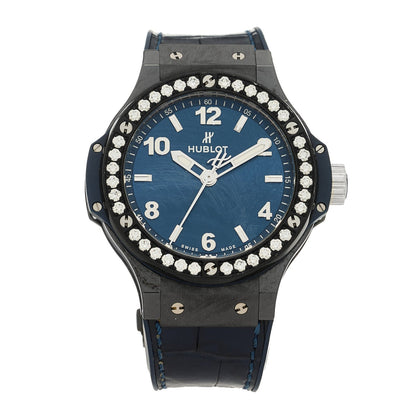 Ceramic Alligator Diamond 38mm Big Bang Quartz Watch Blue 361.CM.7170.LR.1204