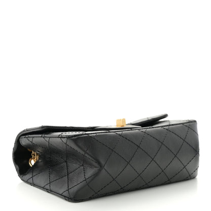 Aged Calfskin Quilted 2.55 Reissue Mini Flap Black