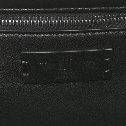 Nappa Monochrome Large Roman Stud Shoulder Bag Black