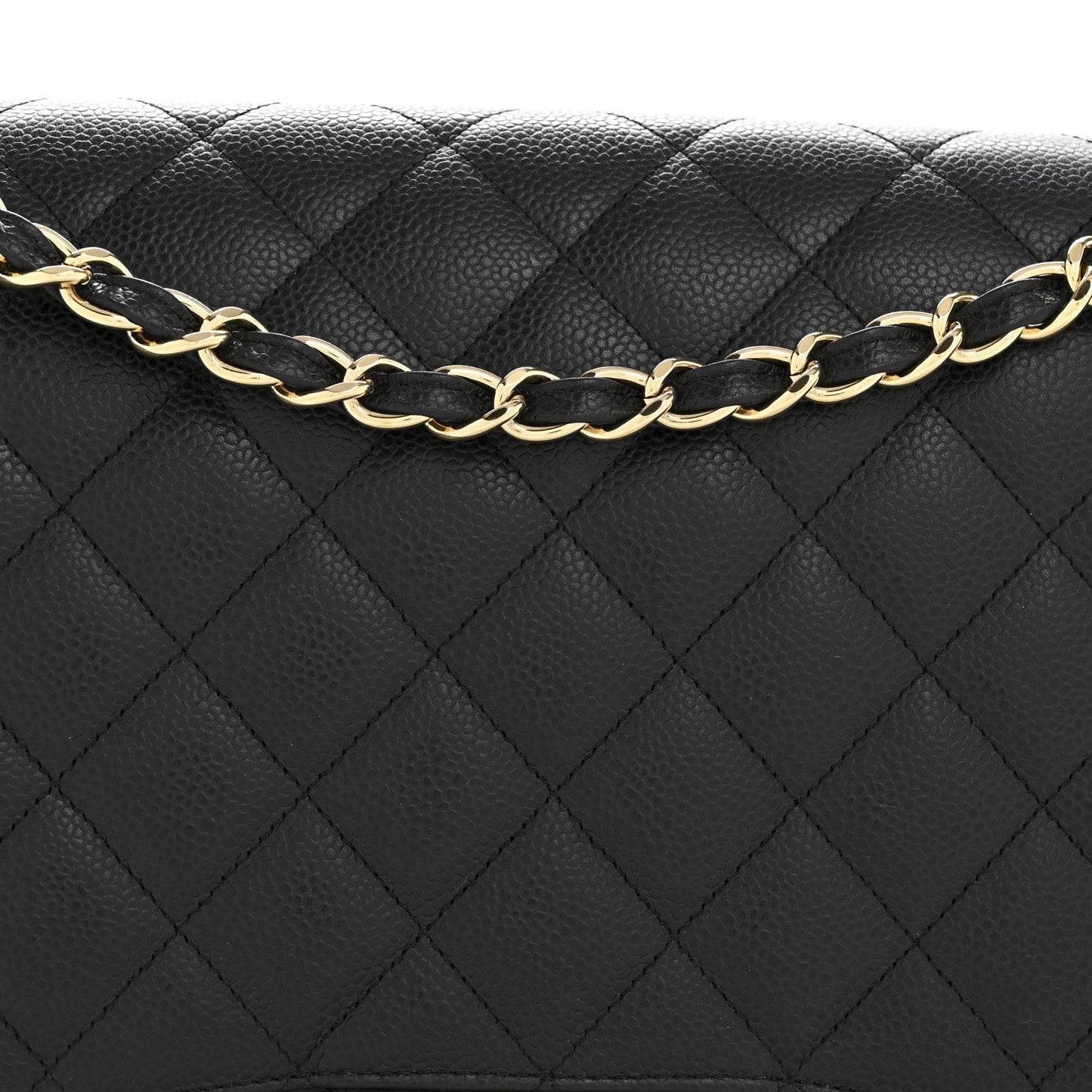 Caviar Quilted Maxi Double Flap Black