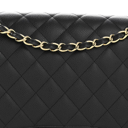 Caviar Quilted Maxi Double Flap Black