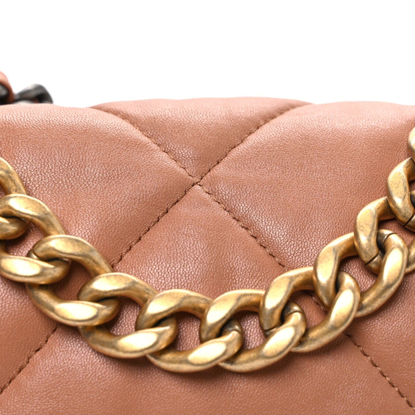 Lambskin Quilted Medium Chanel 19 Flap Brown