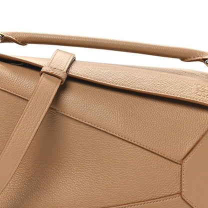 Grained Calfskin Small Puzzle Edge Bag Toffee