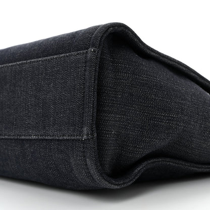Denim Small Deauville Tote Dark Blue White