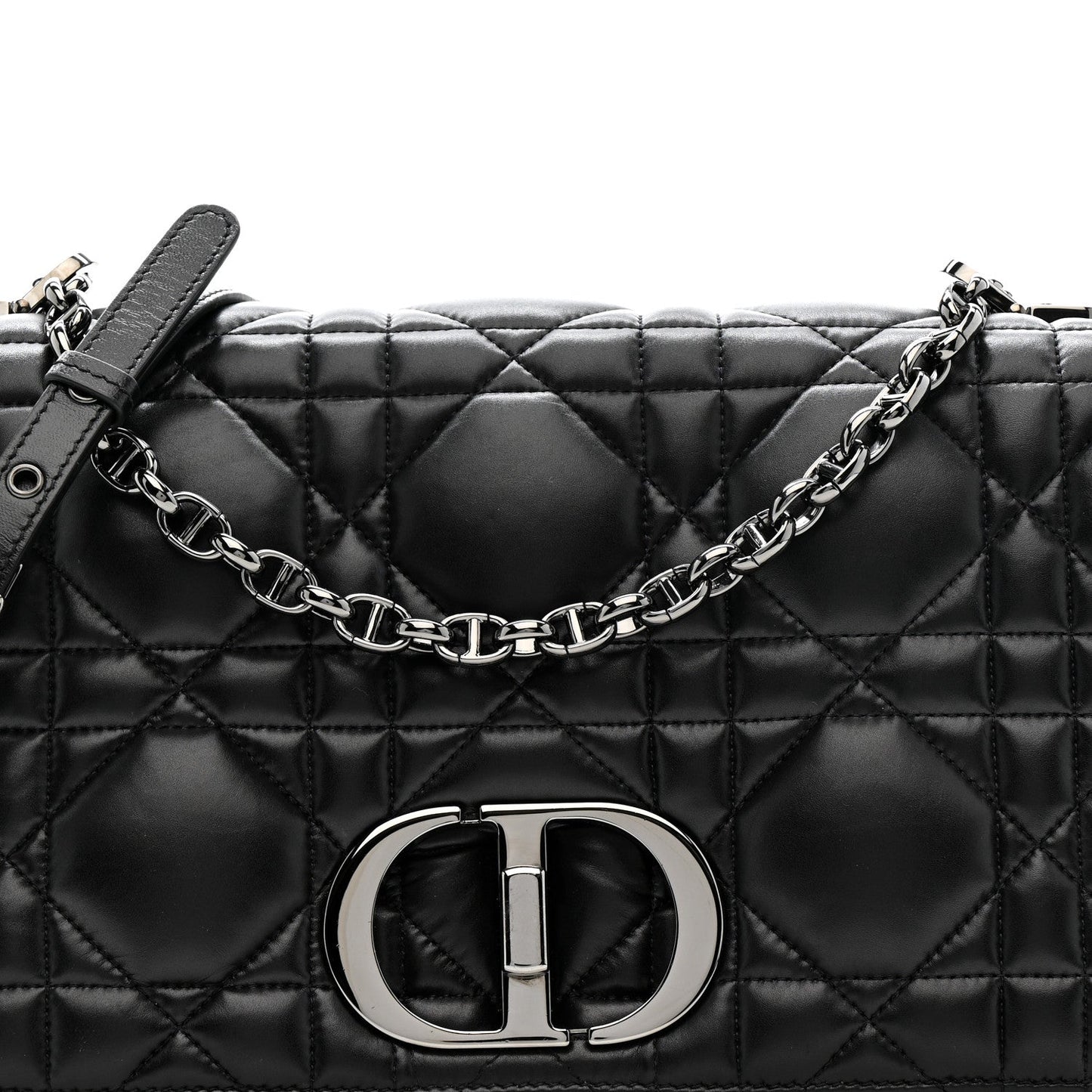 Calfskin Macrocannage Large Caro Bag Black