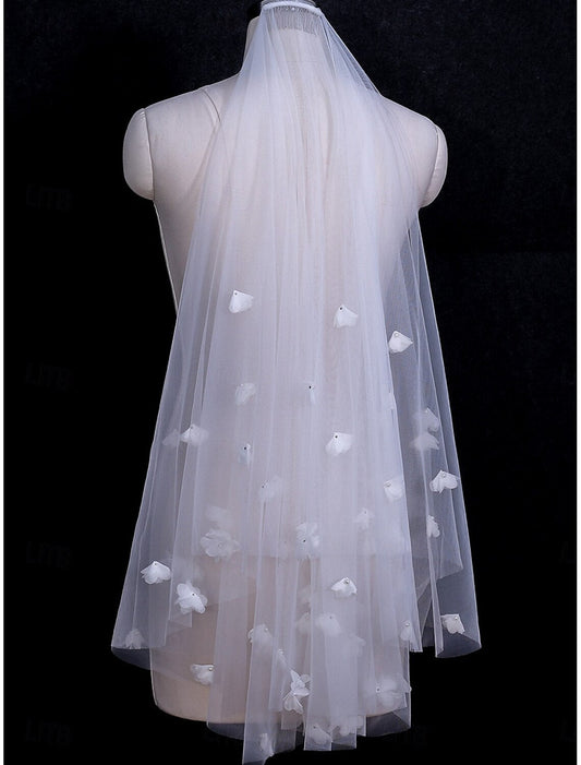 - Single layer contemporary/fashionable wedding veil bow veil