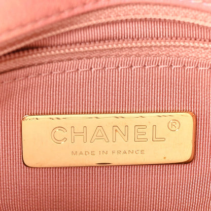 Metallic Lambskin Quilted Large Chanel 19 Flap Pink