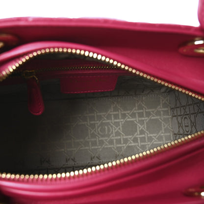 Lambskin Cannage Medium Lady Dior Fuchsia