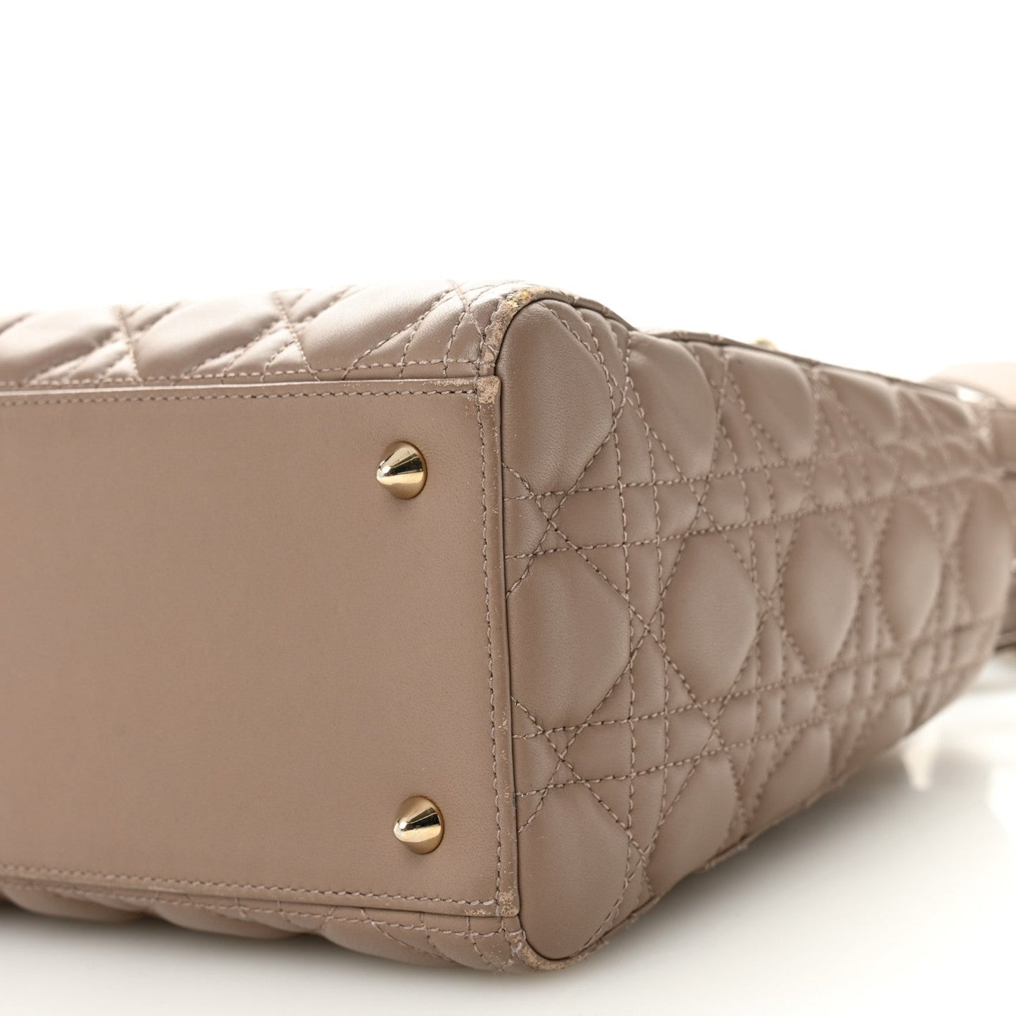 Lambskin Cannage Medium Lady Dior Warm Taupe