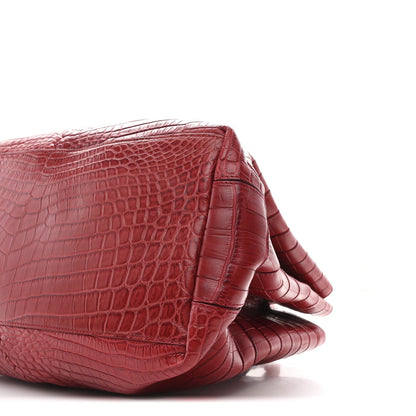 Soft Crocodile Fume Medium Roma Tote Blood