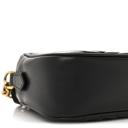 Calfskin Matelasse Small GG Marmont Chain Shoulder Bag Black