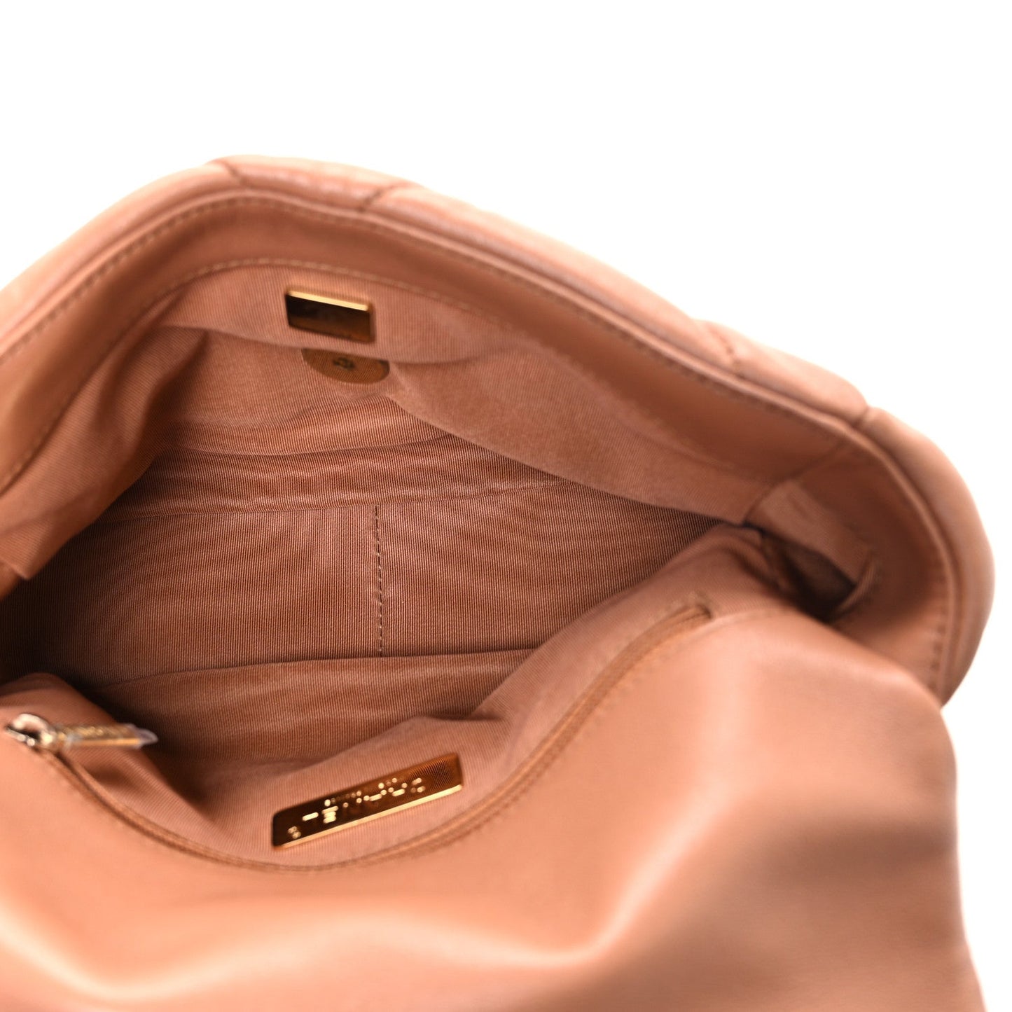 Lambskin Quilted Medium Chanel 19 Flap Brown