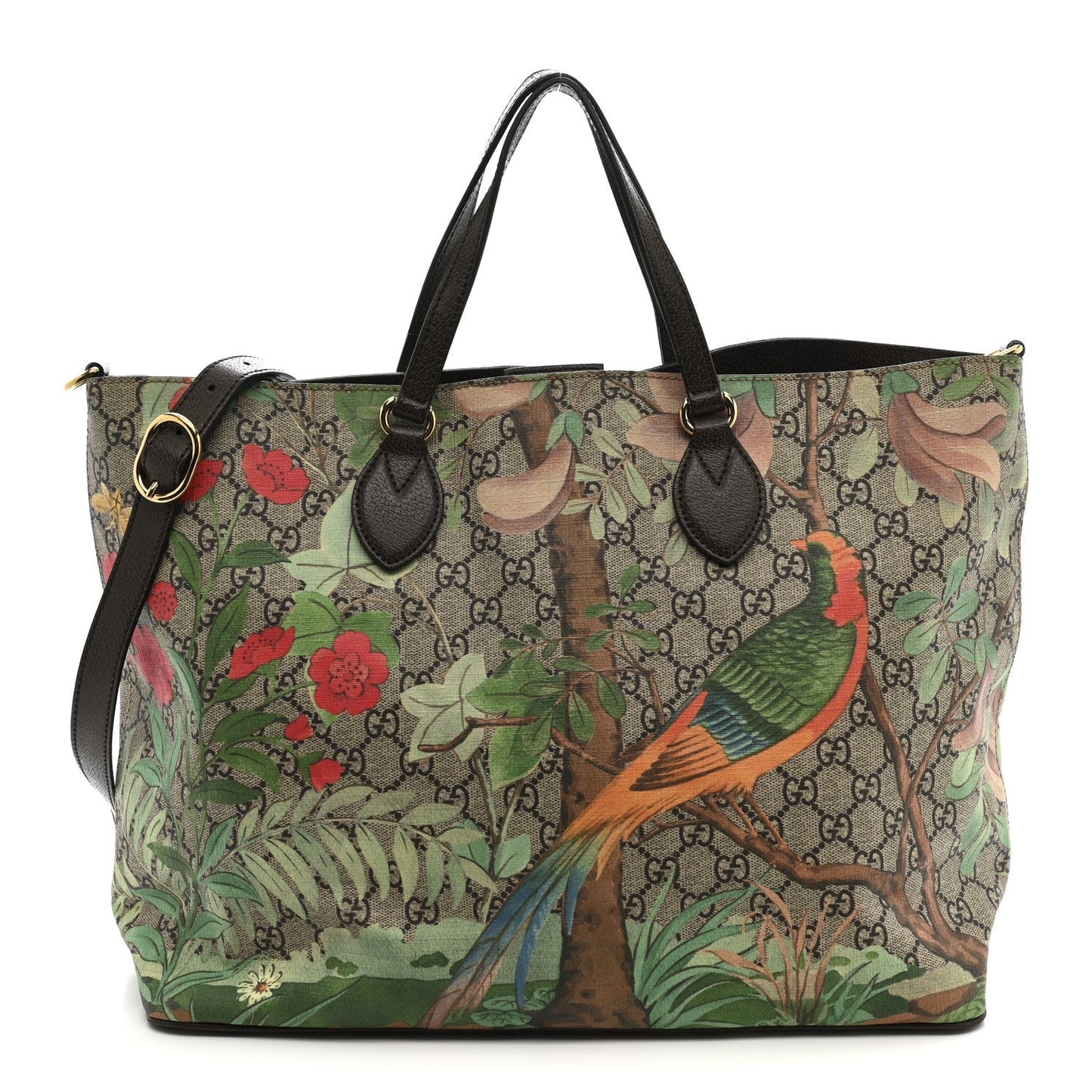 Soft GG Supreme Monogram Tian Medium Crossbody Tote Beige Multicolor New Acero