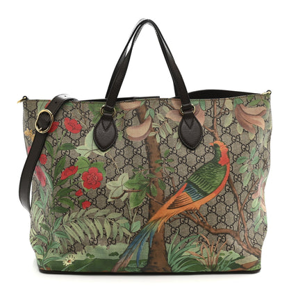 Soft GG Supreme Monogram Tian Medium Crossbody Tote Beige Multicolor New Acero