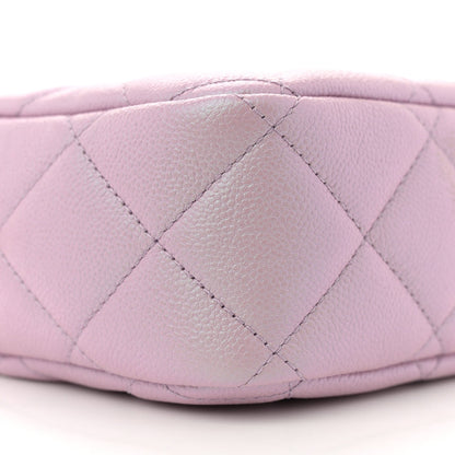Iridescent Caviar Quilted Mini My Perfect Camera Case Pink