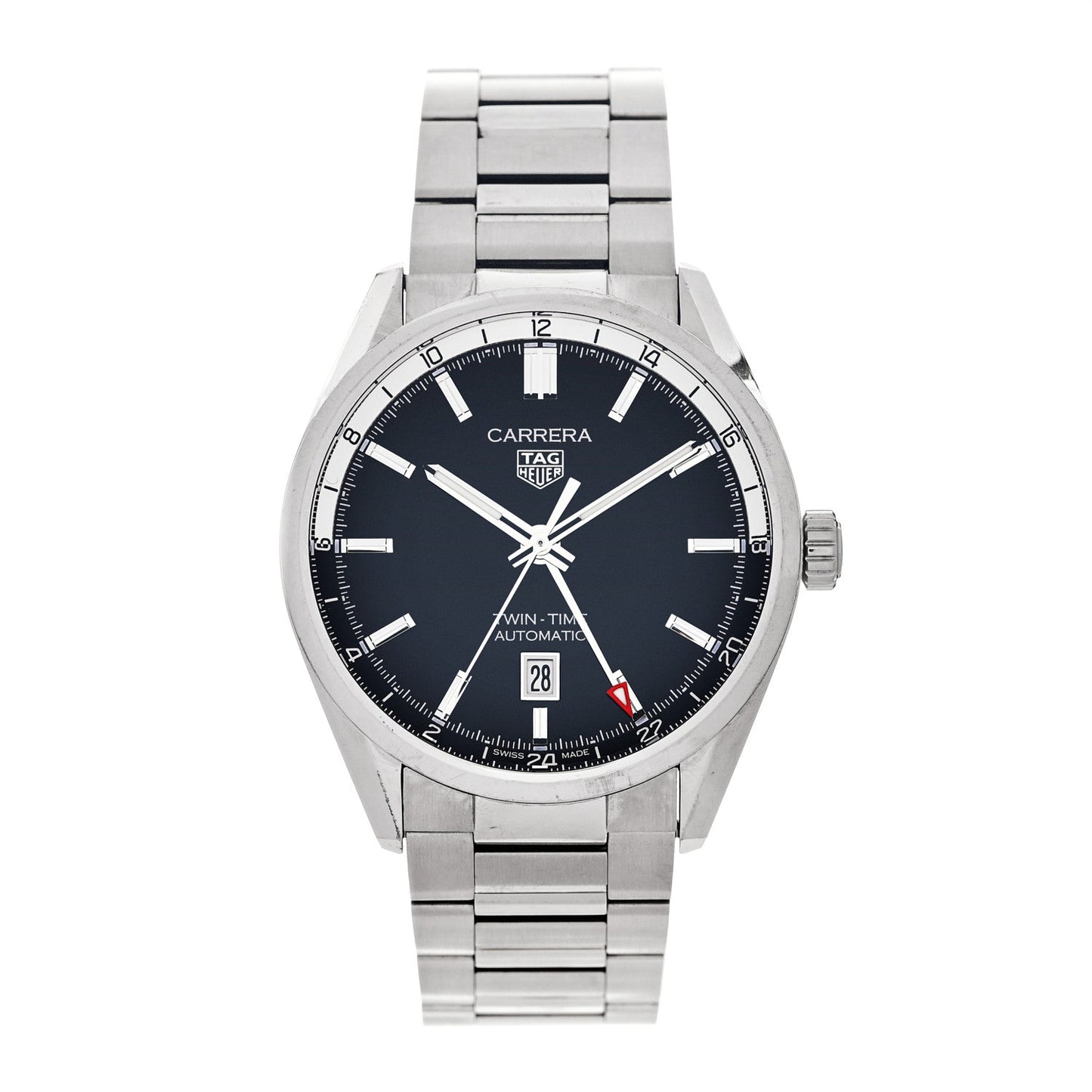 Stainless Steel 41mm Carrera GMT Automatic Watch Blue WBN201A