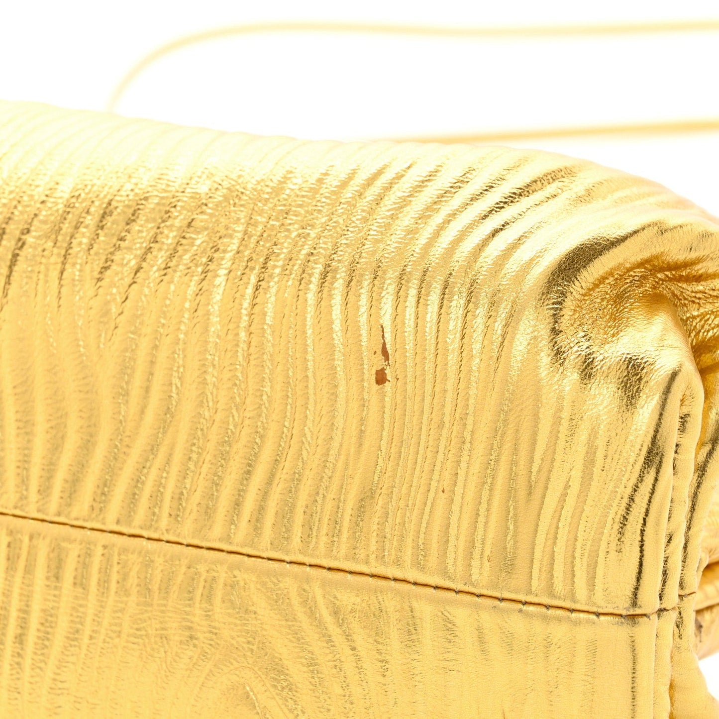 Metallic Bark Calfskin The Mini Pouch Gold