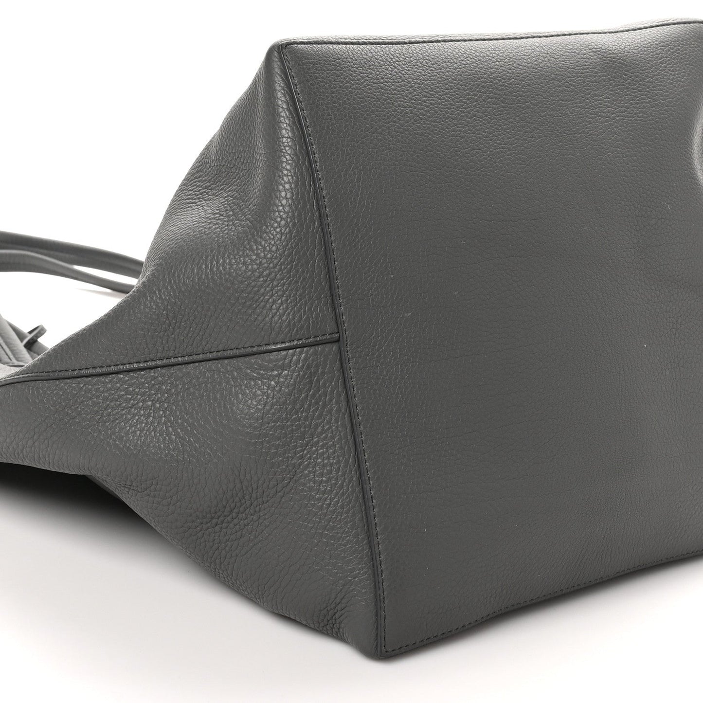 Grained Calfskin Park Tote Three Charcoal