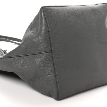Grained Calfskin Park Tote Three Charcoal