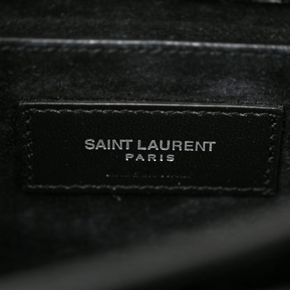 Calfskin Crocodile Embossed Medium Monogram Sunset Black