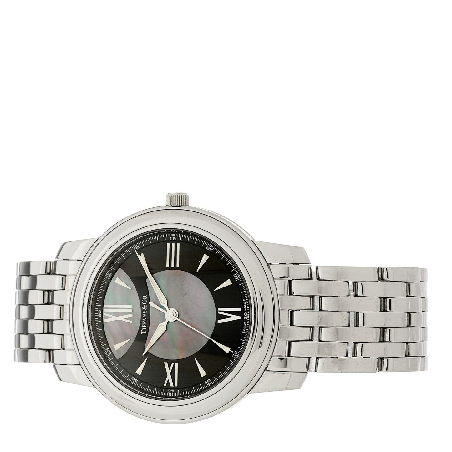 Stainless Steel Black Mother of Pearl 37mm Mark Quartz Watch