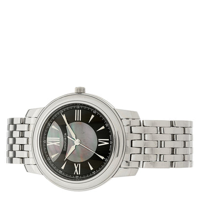 Stainless Steel Black Mother of Pearl 37mm Mark Quartz Watch