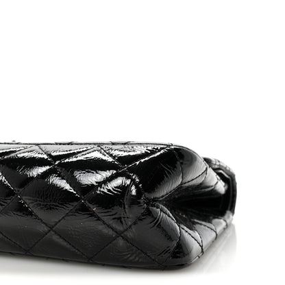 Distressed Patent Quilted 2.55 Reissue 227 Flap Black
