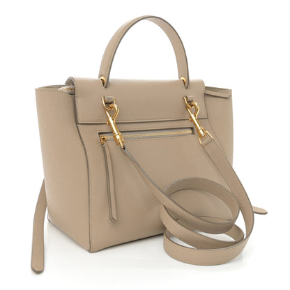 Grained Calfskin Micro Belt Bag Light Taupe