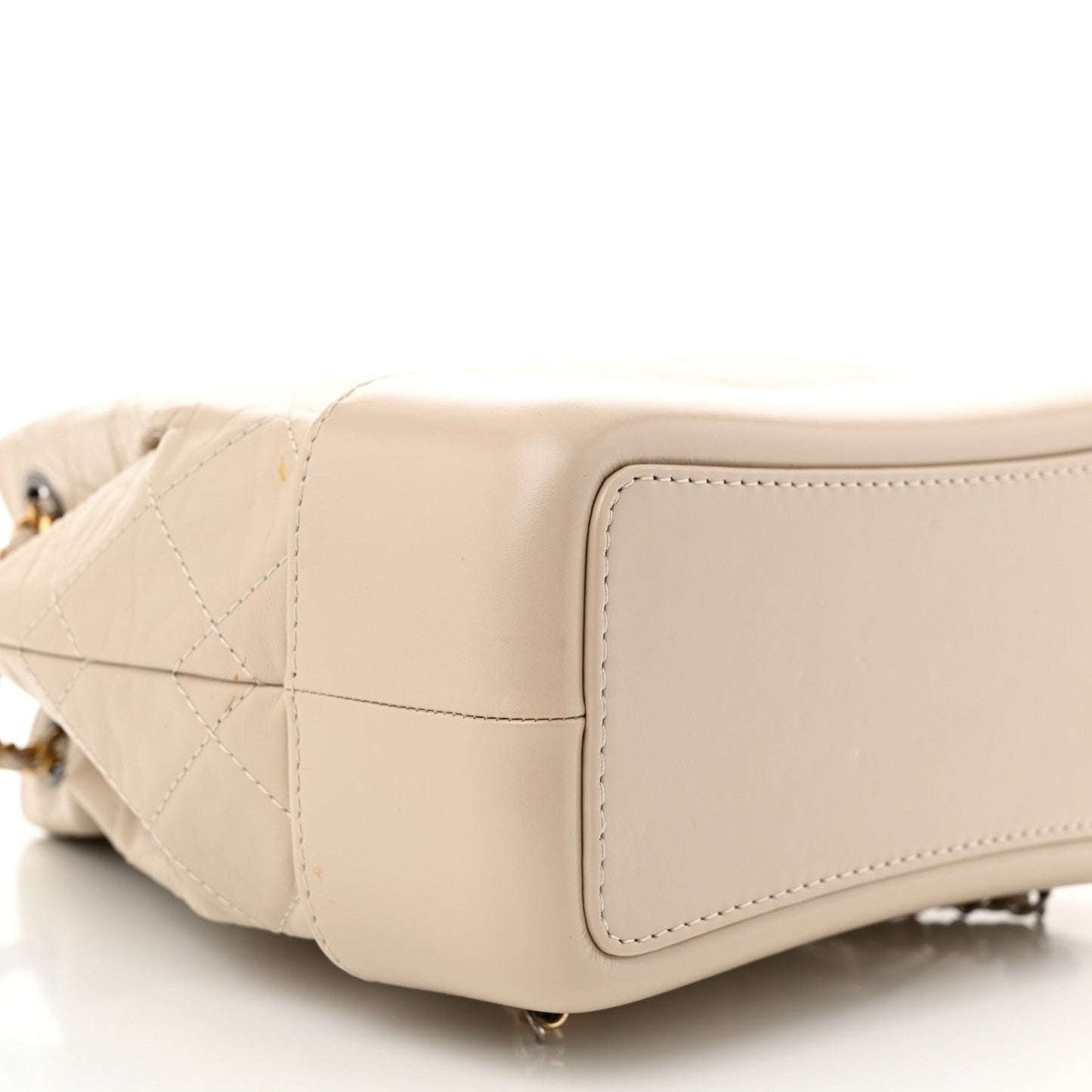 Aged Calfskin Quilted Small Gabrielle Backpack Beige