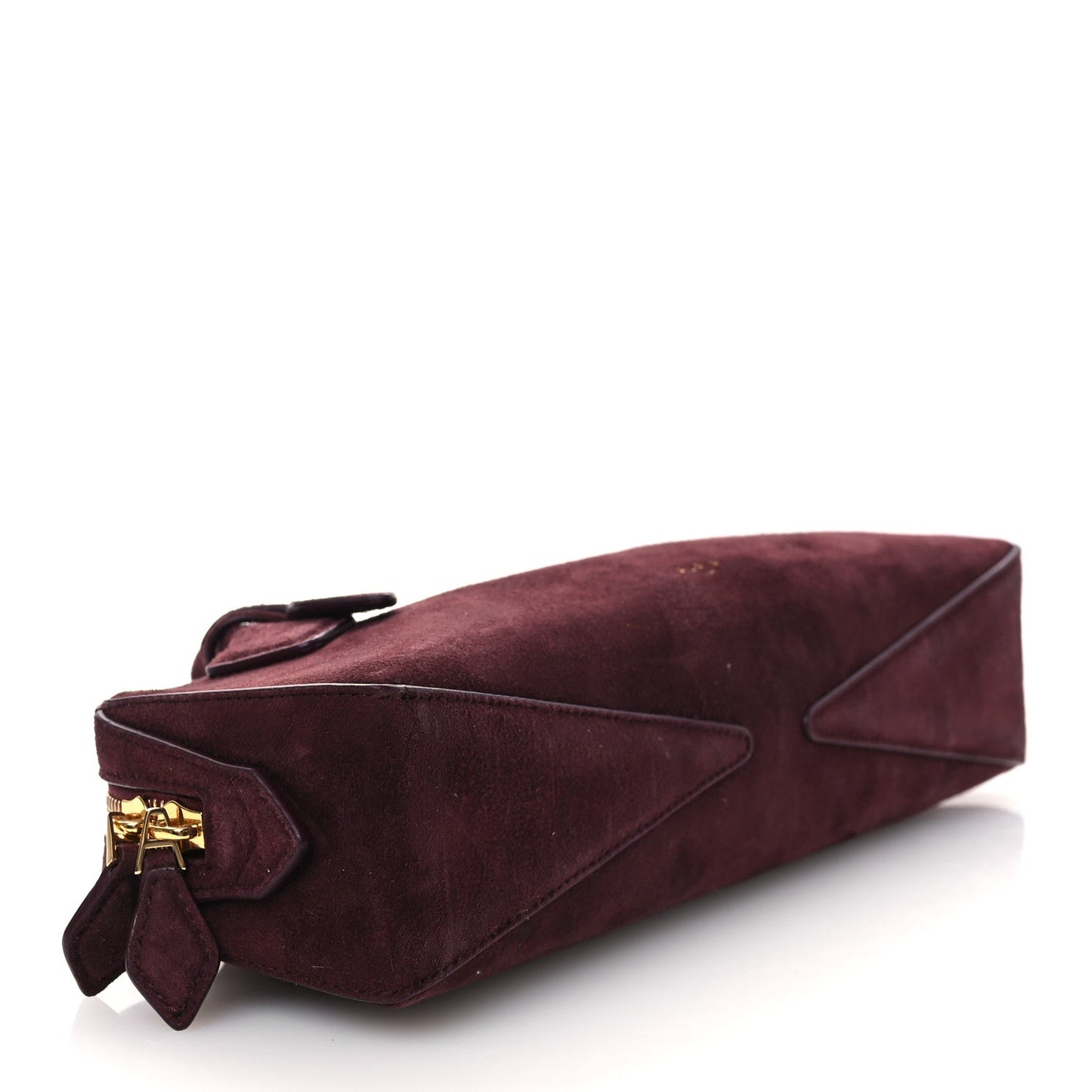 Suede Goatskin Teckel Clutch Rouge Grenat