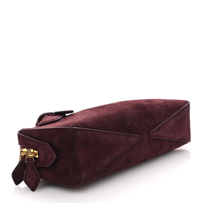 Suede Goatskin Teckel Clutch Rouge Grenat