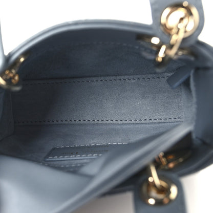 Lambskin Cannage Micro Lady Dior Cloud Gray