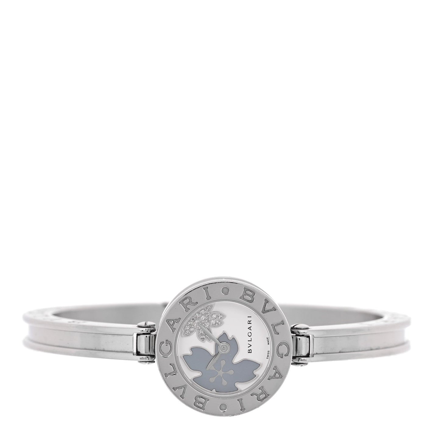 Stainless Steel Diamond Blue Mother of Pearl 22mm B.Zero1 Floral Quartz Watch