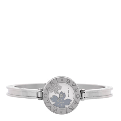 Stainless Steel Diamond Blue Mother of Pearl 22mm B.Zero1 Floral Quartz Watch