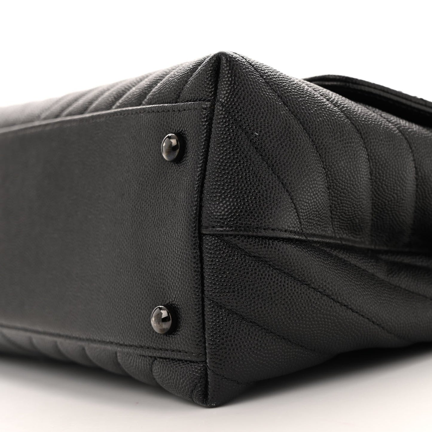 Caviar Chevron Quilted Small Coco Handle Flap So Black