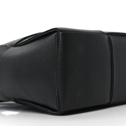 Grained Calfskin Intrecciato Mini Arco Tote Black