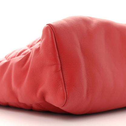 Shiny Crumpled Calfskin Quilted 31 Shopping Bag Red