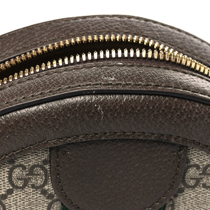 GG Supreme Monogram Web Mini Ophidia Round Shoulder Bag Brown