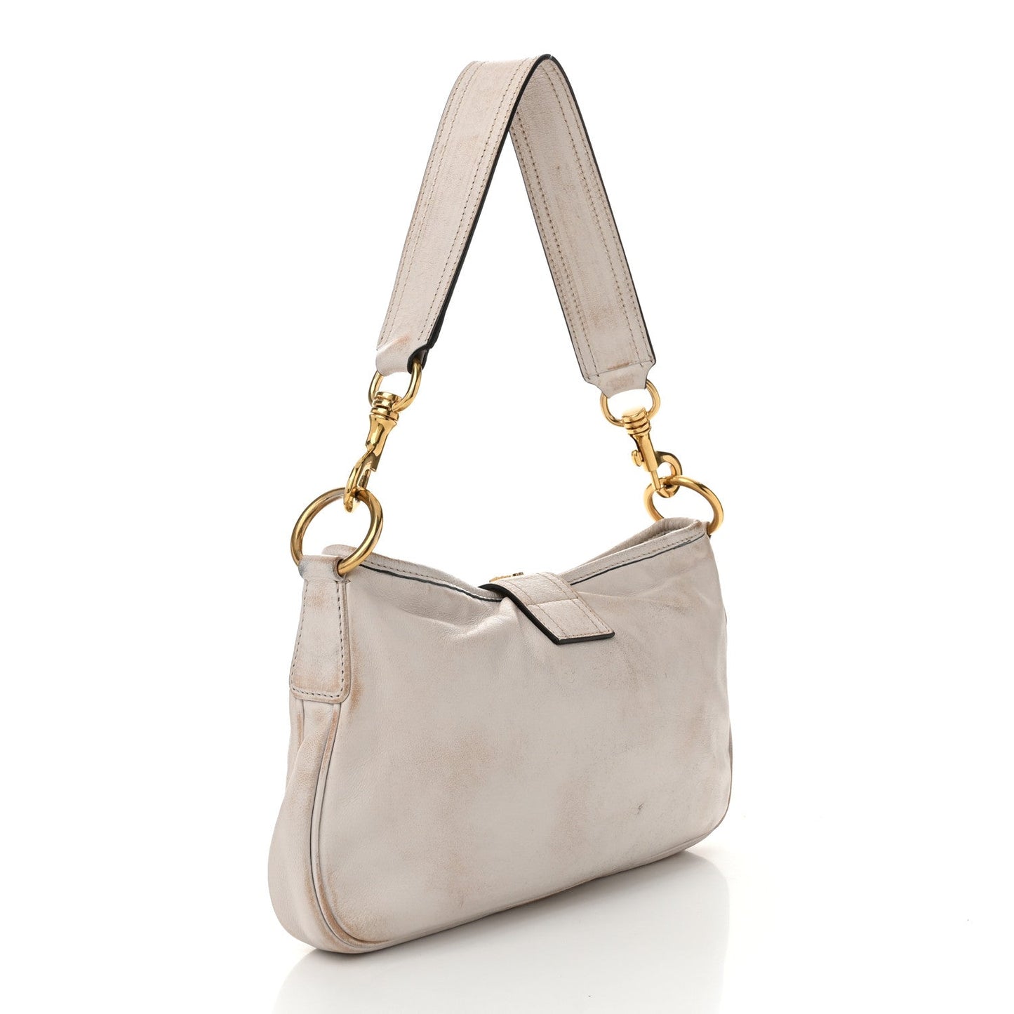 Nappa Old Hook Shoulder Bag Sabbia White