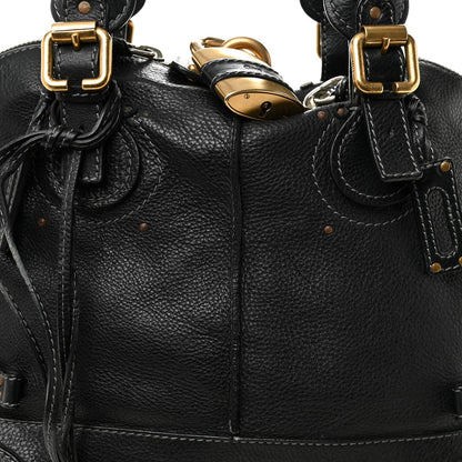 Calfskin Paddington Dome Satchel Black