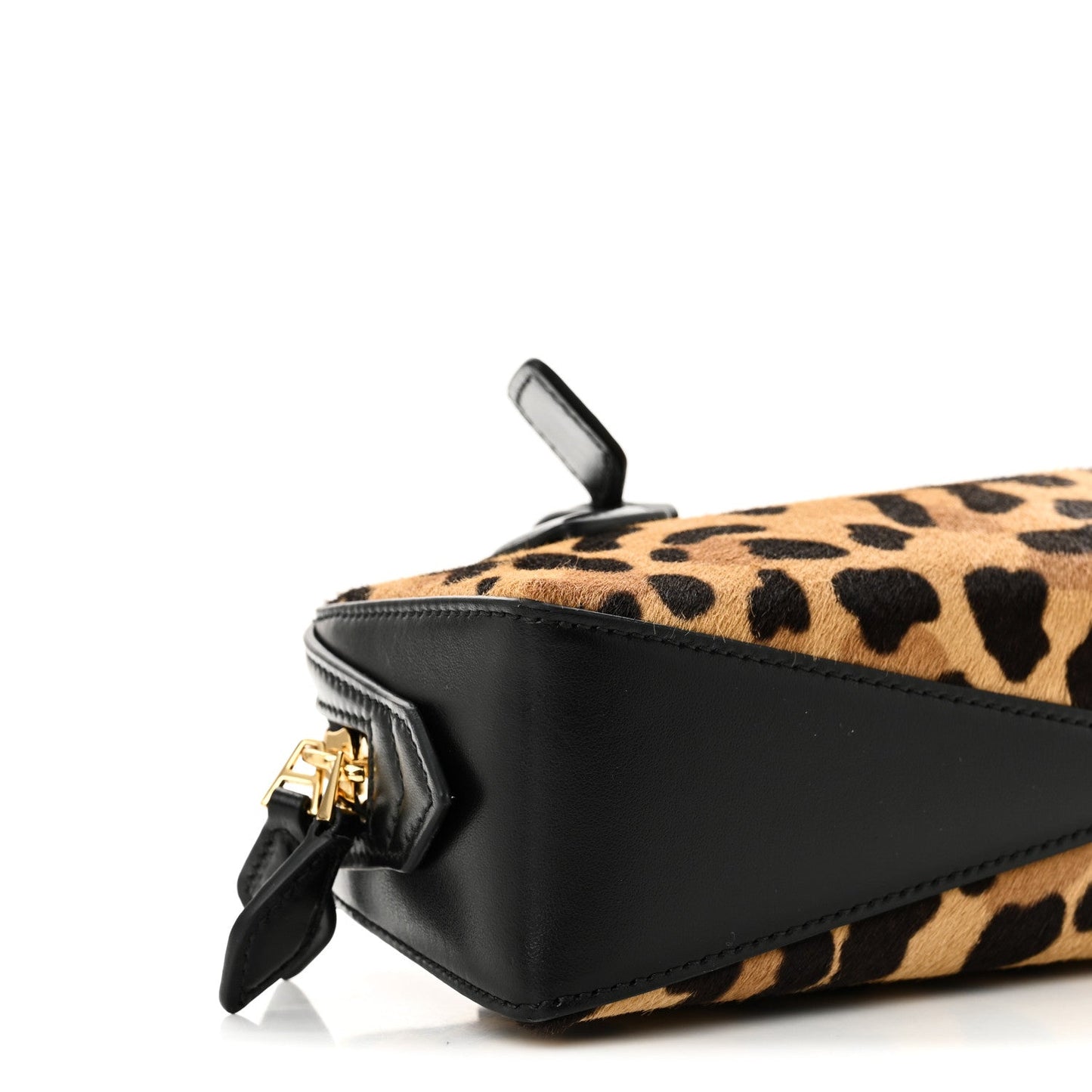 Calf Hair Leopard Print Le Teckel Clutch Brun Sepia