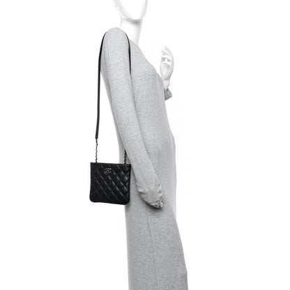 Lambskin Quilted Uniform Crossbody Bag Black