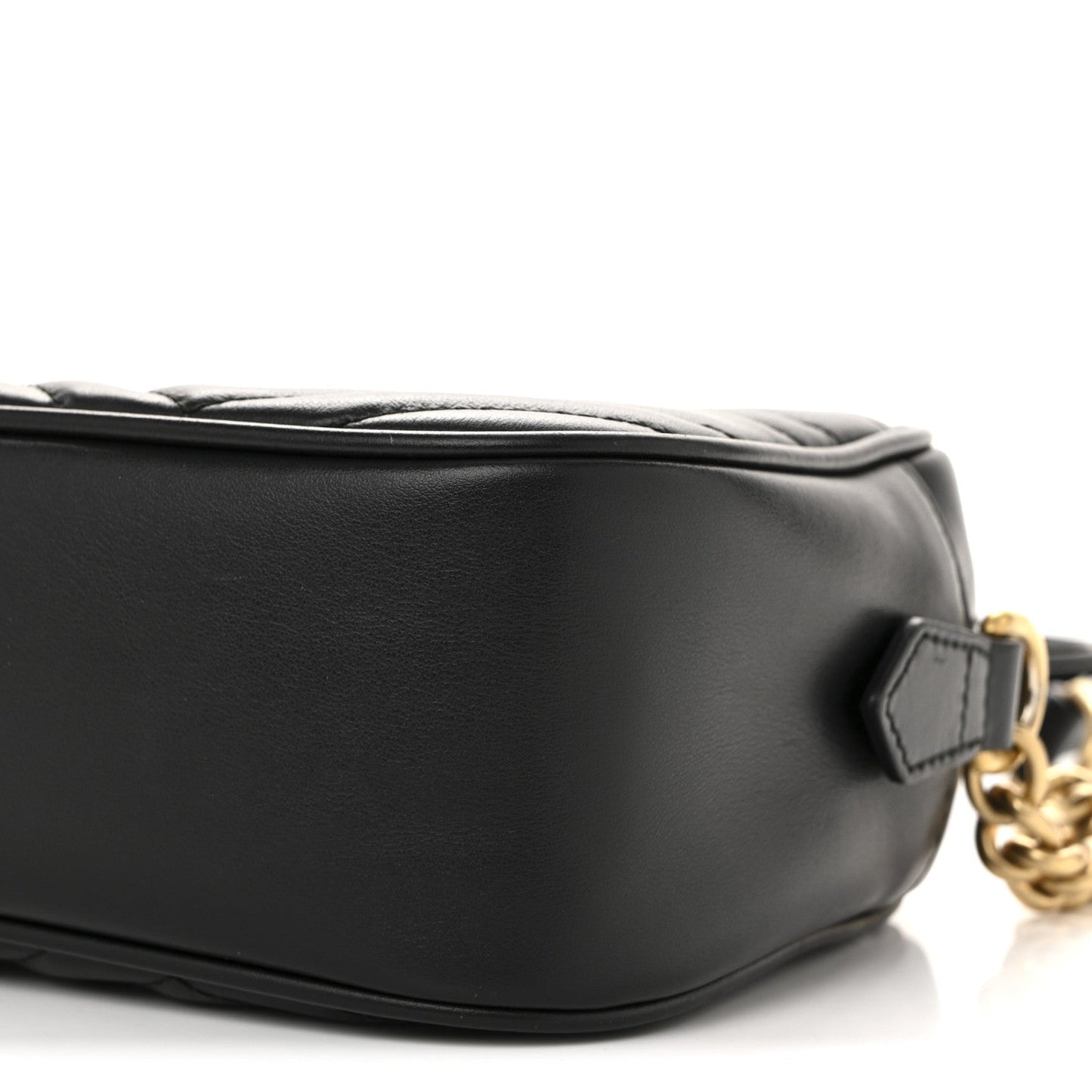 Calfskin Matelasse Small GG Marmont Chain Shoulder Bag Black