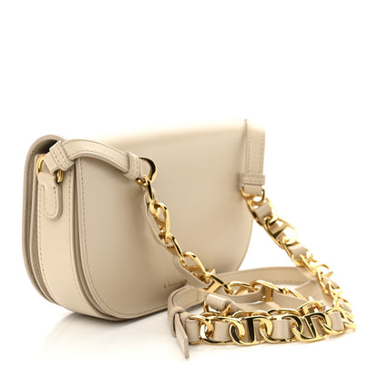 Calfskin CD Signature Flap Crossbody Caramel Beige
