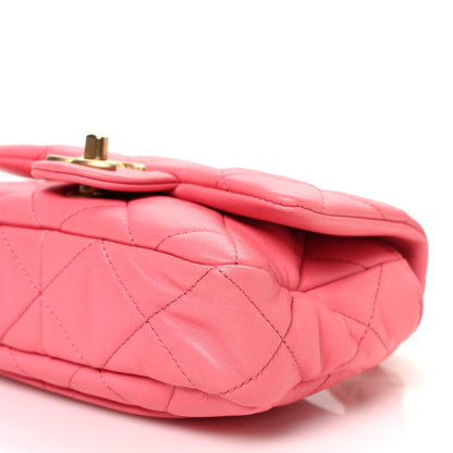 Lambskin Quilted Mini Funky Town Flap Pink