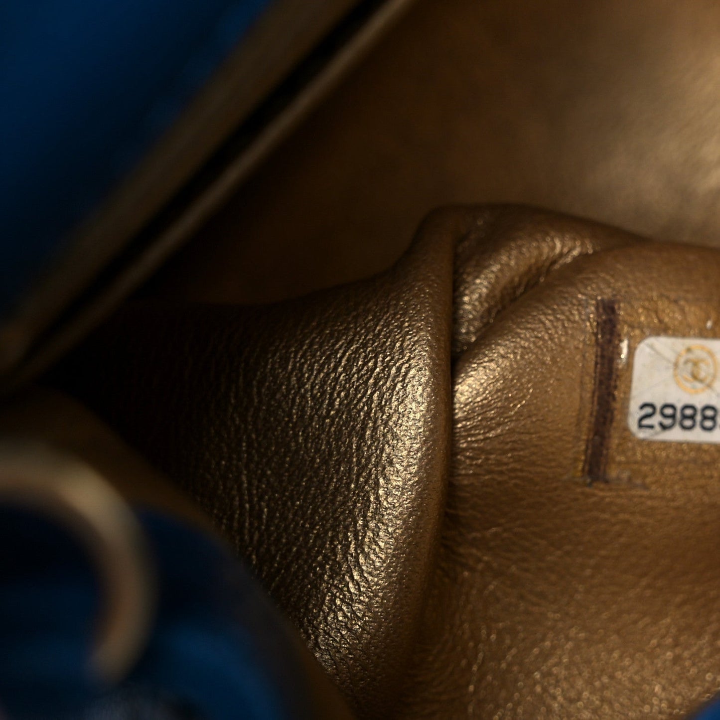 Lambskin Quilted Mini Pearl Crush Flap Blue