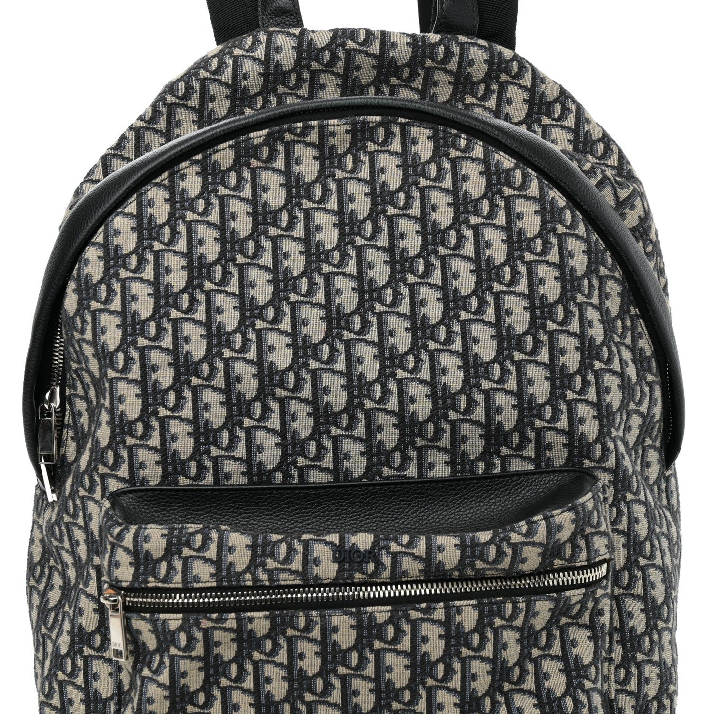 Oblique Calfskin Rider Backpack Beige Black