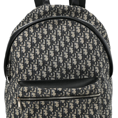 Oblique Calfskin Rider Backpack Beige Black