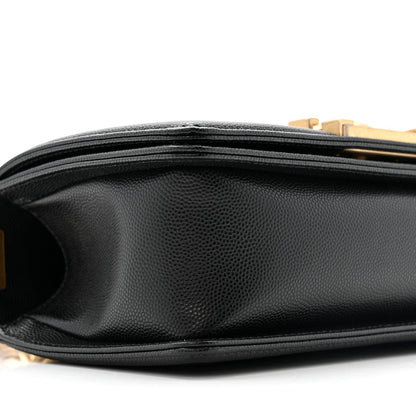 Caviar Quilted Small Boy Flap Black