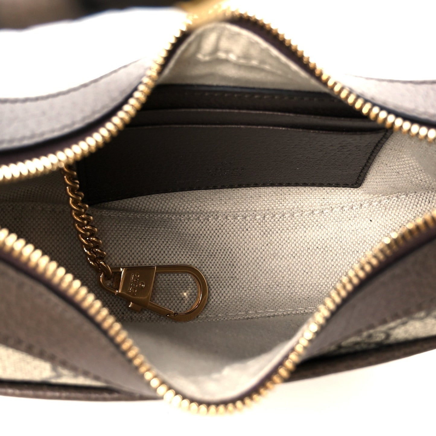GG Supreme Monogram Textured Dollar Calfskin Small Ophidia Shoulder Bag Beige Ebony New Acero